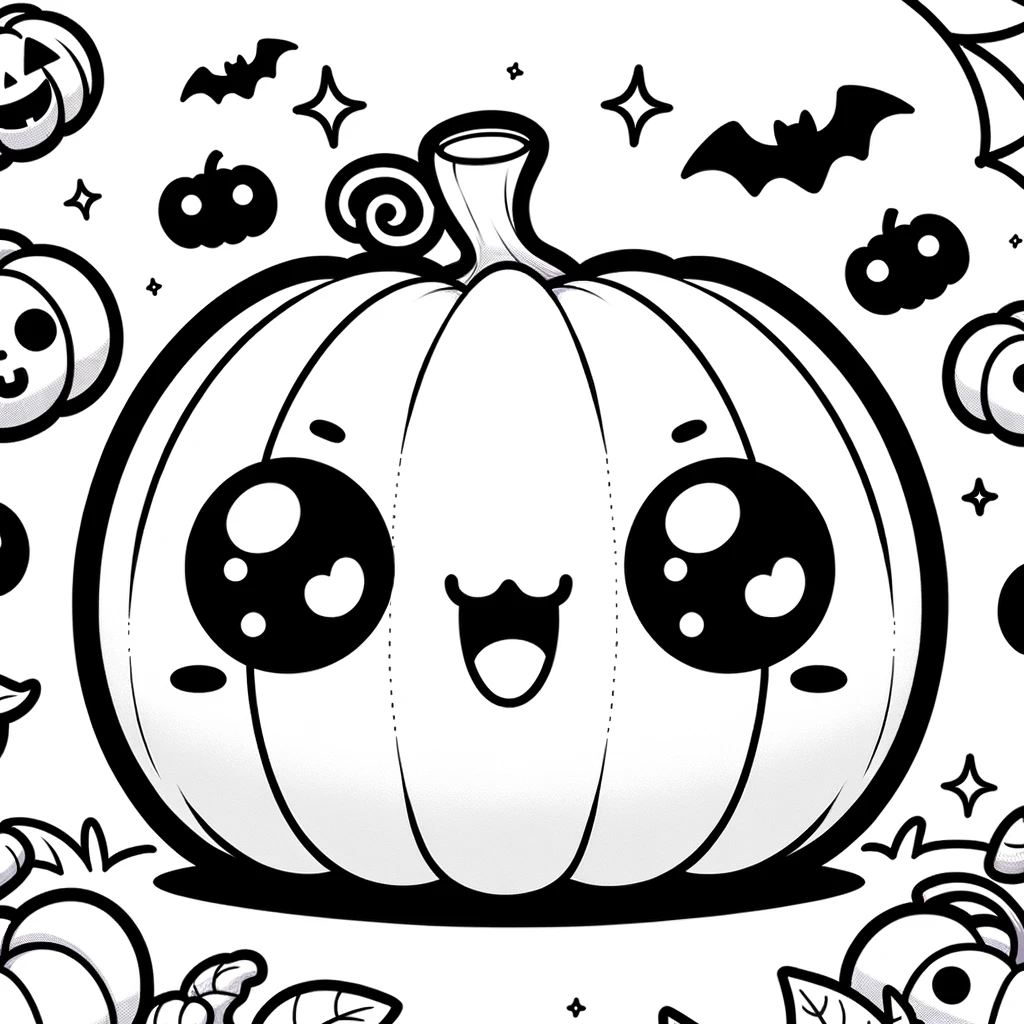 Dibujos de Halloween kawaii para colorear