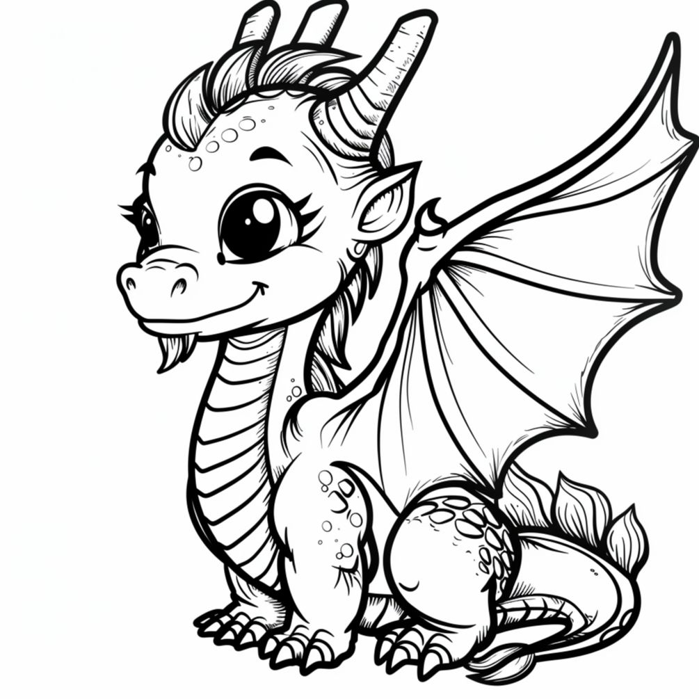 Dibujos de dragones kawaii para colorear