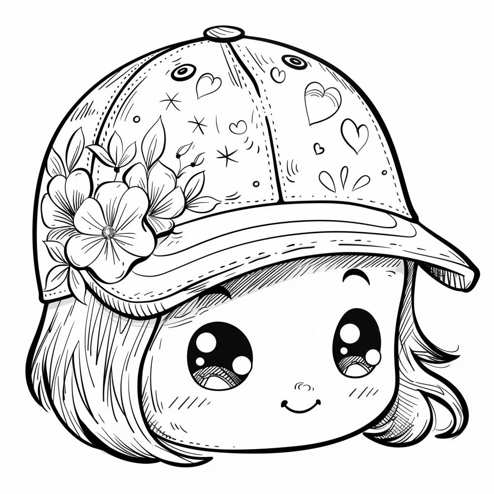 Dibujos de gorros kawaii para colorear