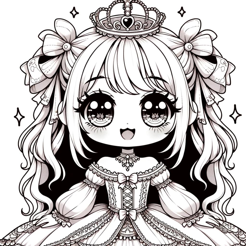 Dibujos de princesas kawaii paraDibujos de princesas kawaii para  