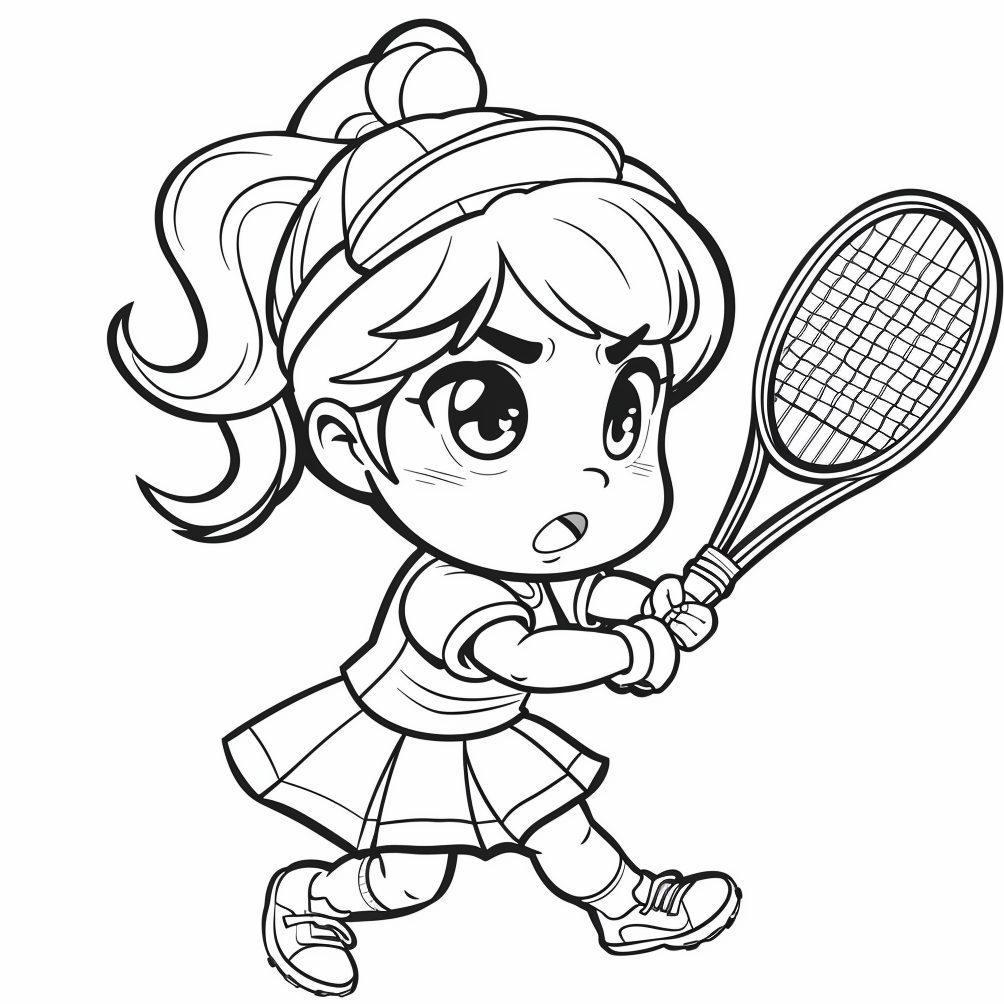 Dibujos kawaii de tenis para colorear