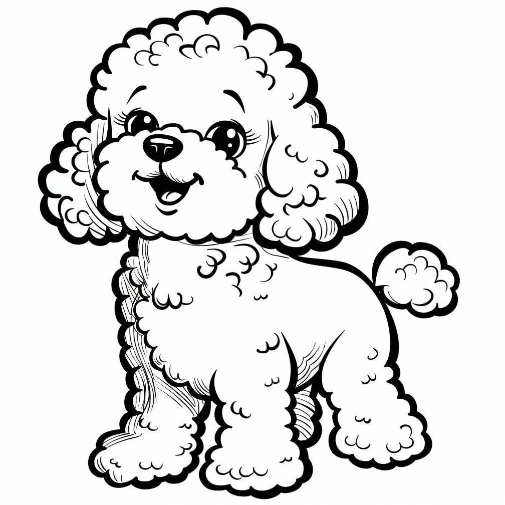 Dibujos kawaii para colorear perros caniche