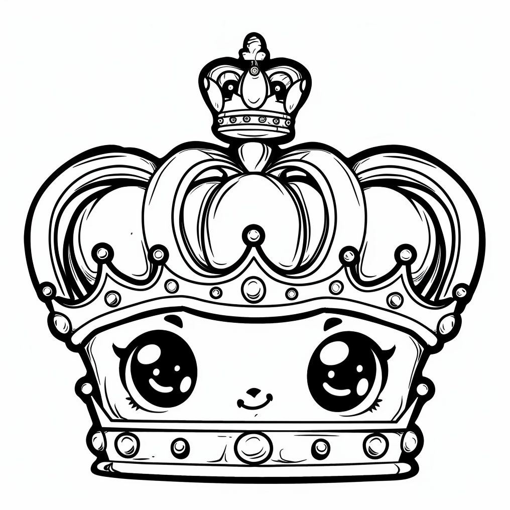 Dibujos para colorear de coronas kawaii