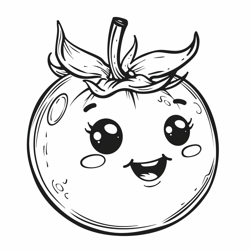 Dibujos para colorear de tomates kawaii