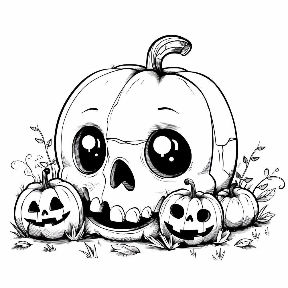 Dibujos de calaveras kawaii para colorear