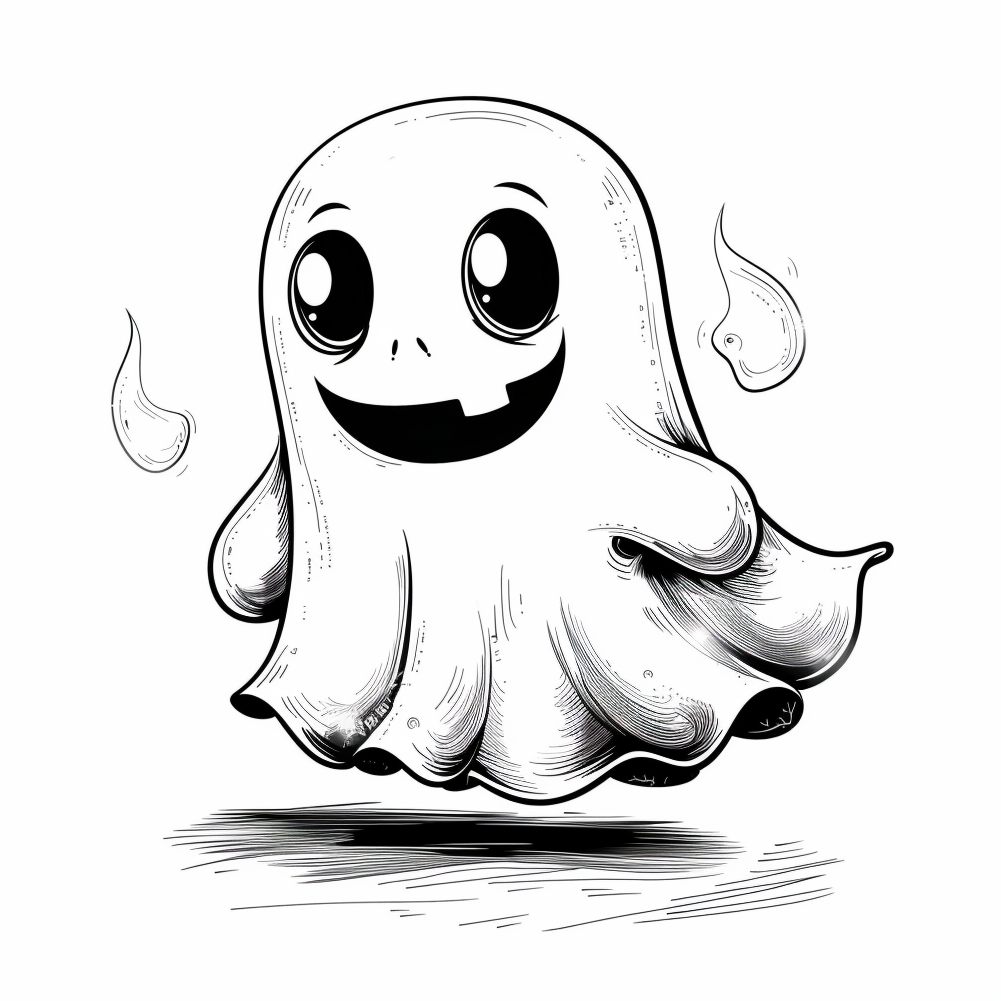 Dibujos de fantasmas kawaii para colorear