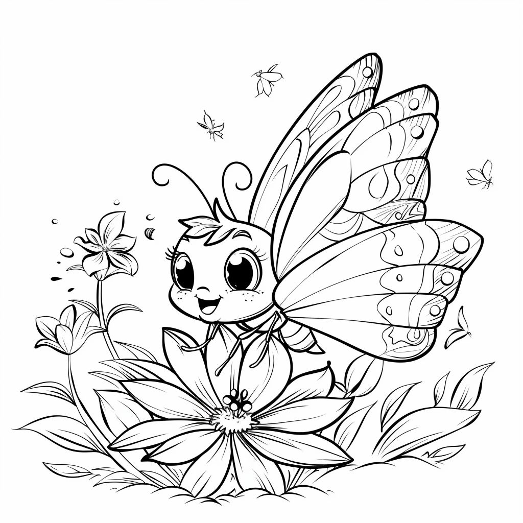 Dibujos de mariposas kawaii para colorear