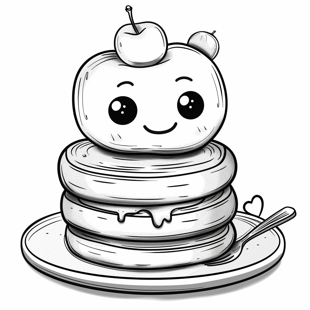 Dibujos de tortitas kawaii para colorear