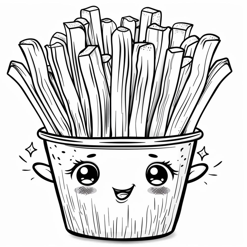 Dibujos De Patatas Fritas Kawaii Para Colorear Kawaiiparacolorear 