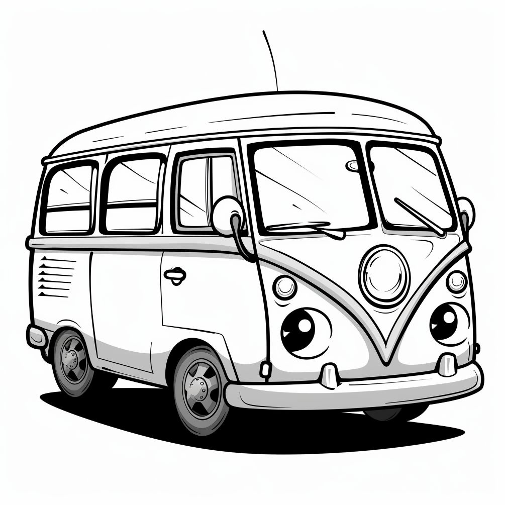 Dibujos para Colorear Kawaii de Transporte