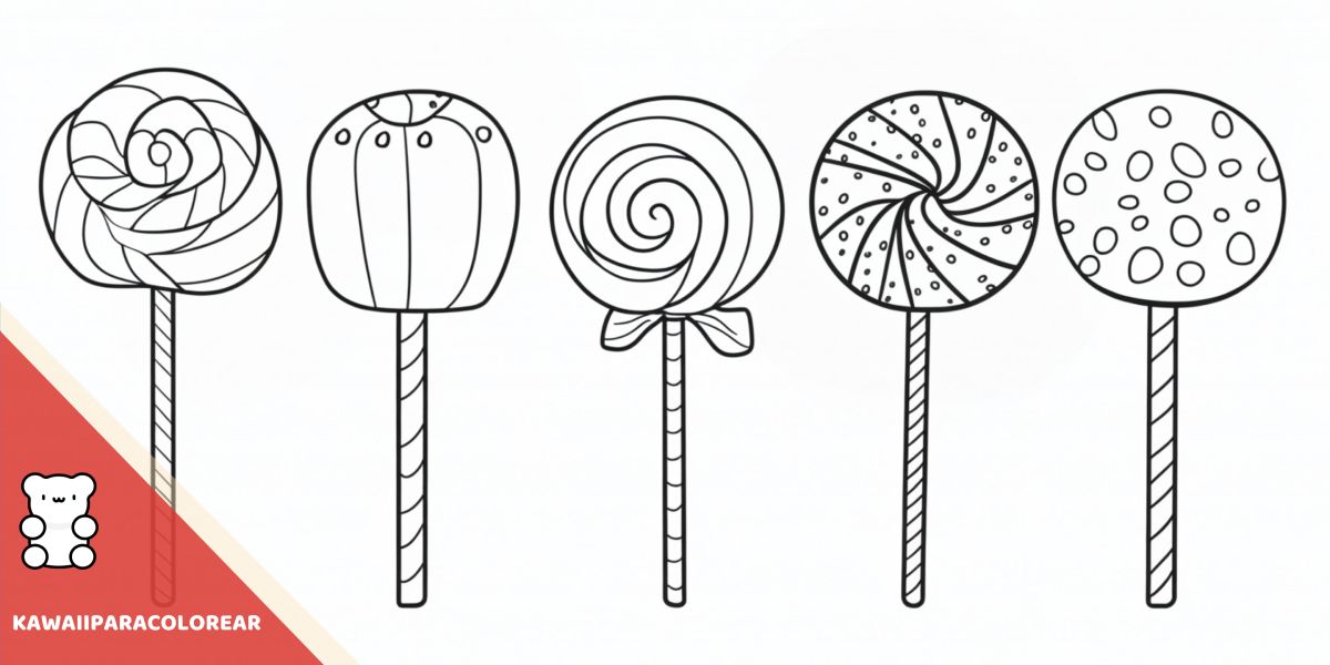 Dibujos de chuches kawaii para colorear