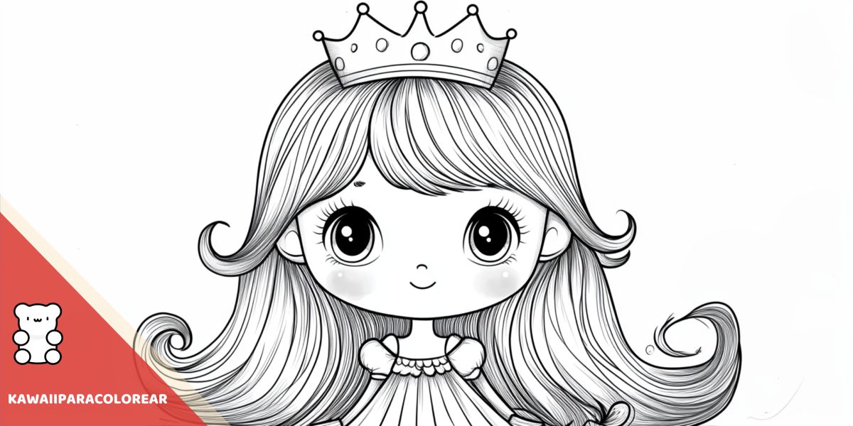 Dibujos de princesas kawaii para colorear