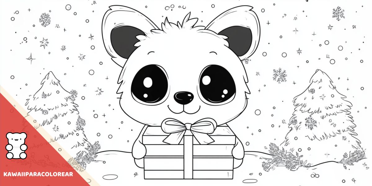 Dibujos de regalos kawaii para colorear