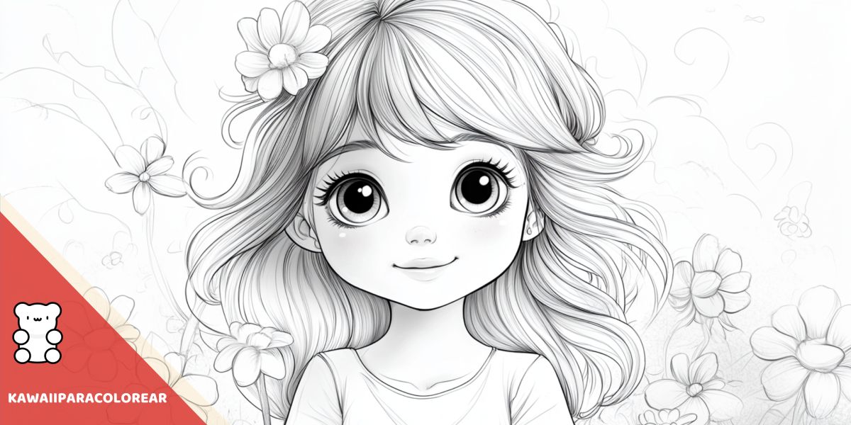 Dibujos kawaii para colorear de chicas