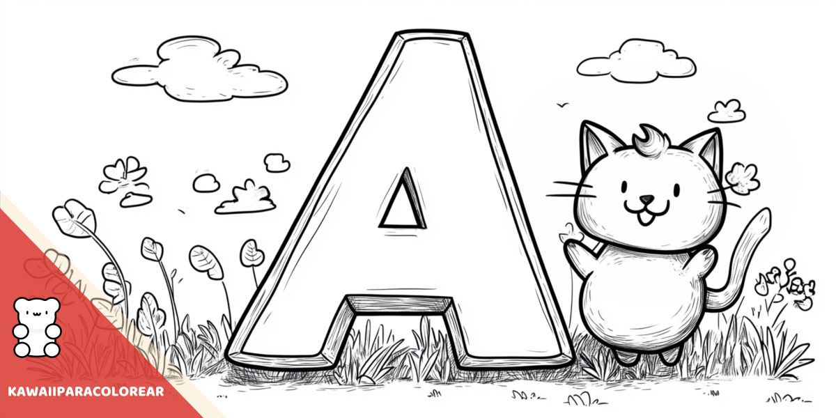 Dibujos kawaii para colorear letras