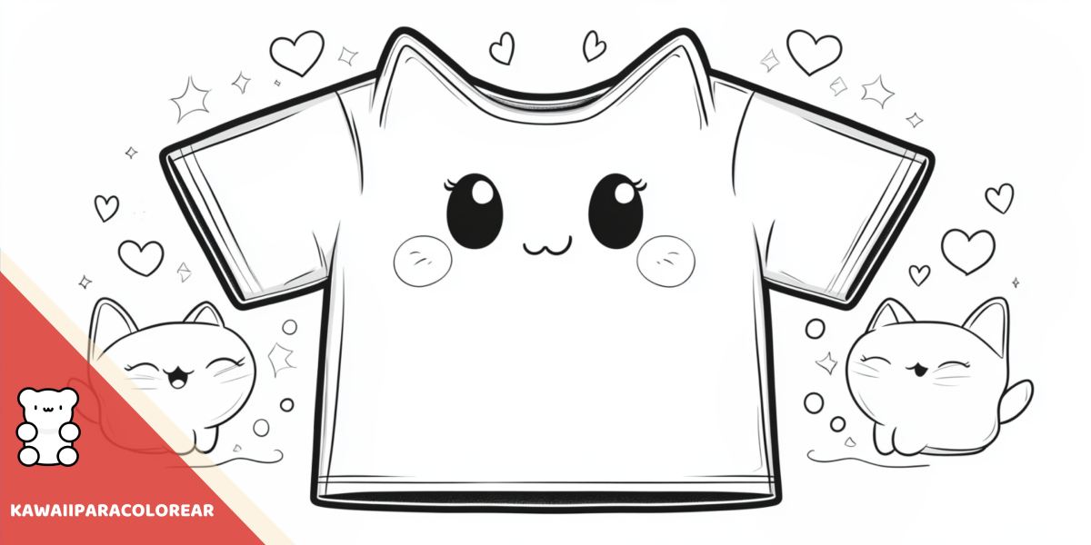 Dibujos de camisetas kawaii para colorear