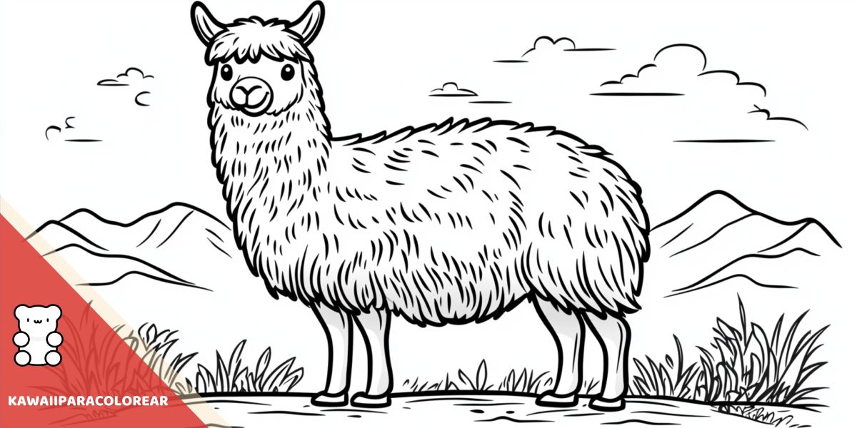 Dibujos de llamas kawaii para colorear