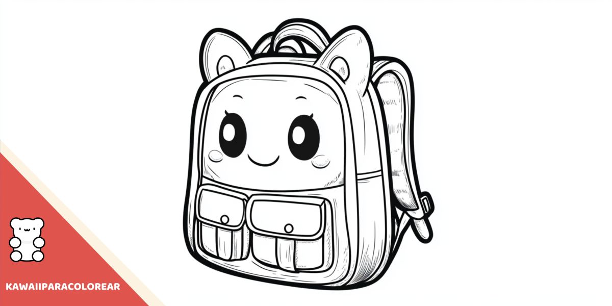 Dibujos de mochila kawaii para colorear