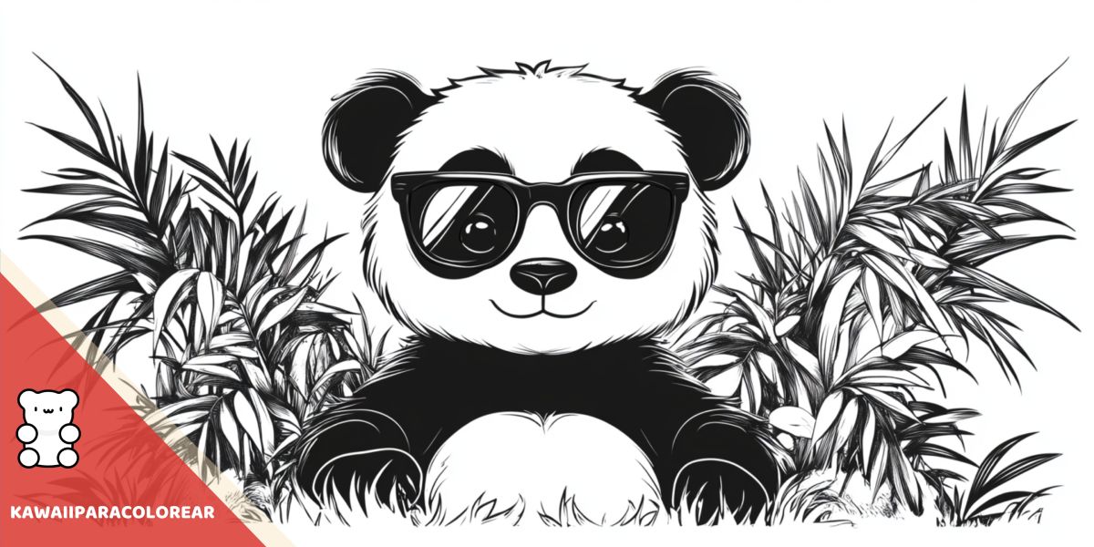 Dibujos de pandas para colorear kawaii