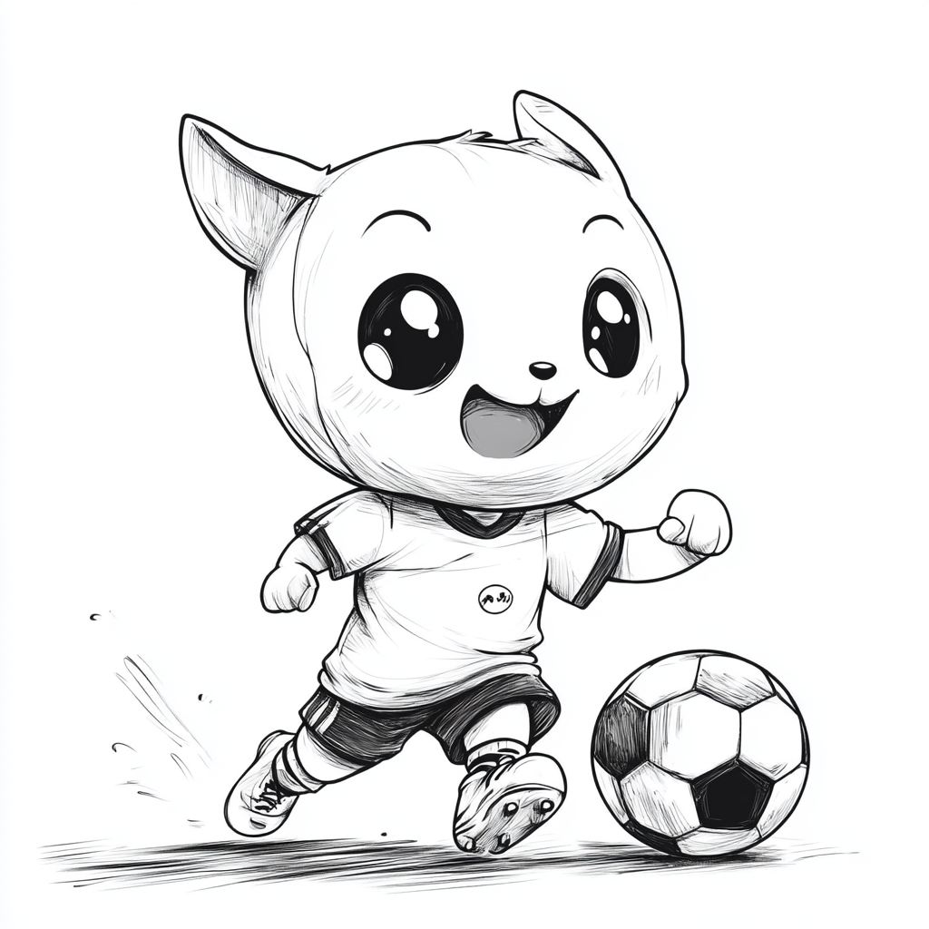 futbolista kawaii para colorear